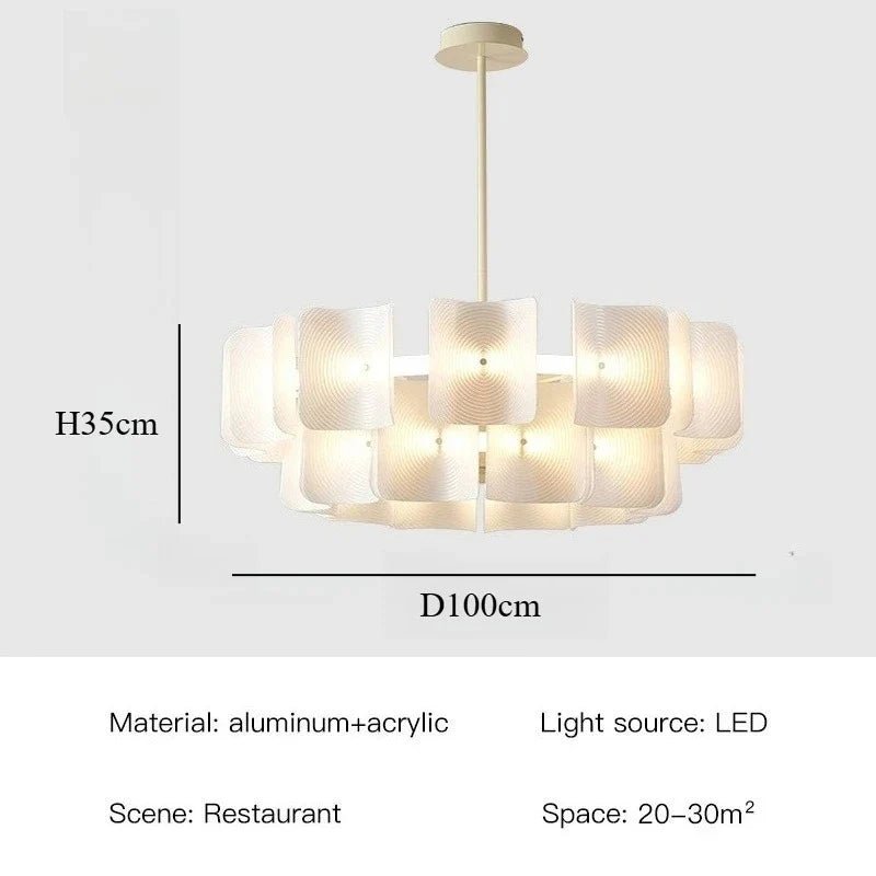 White Wabi Sabi Acrylic Pendant Chandelier - Decorbites