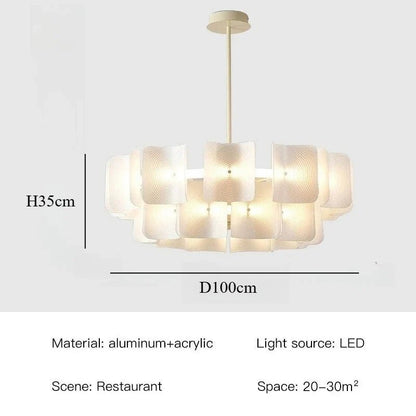 White Wabi Sabi Acrylic Pendant Chandelier - Decorbites