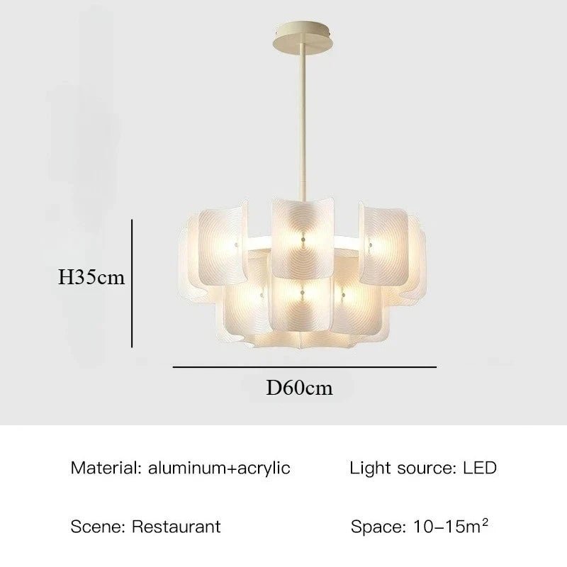 White Wabi Sabi Acrylic Pendant Chandelier - Decorbites