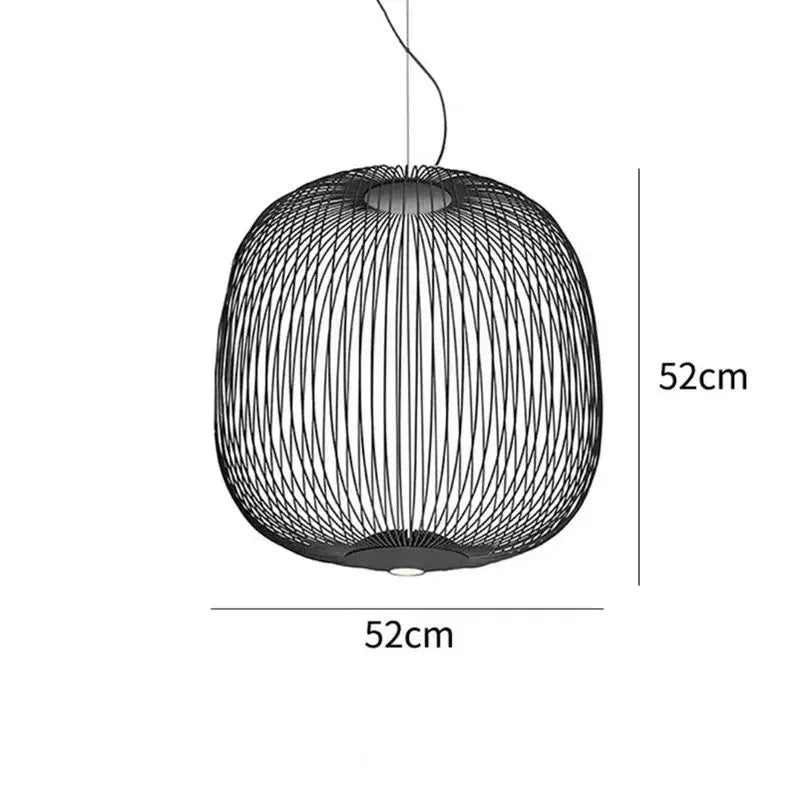 Black spherical woven wireframe pendant light with polished chrome finish ideal for dining room lighting