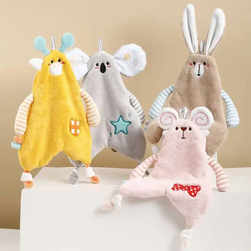 Yellow giraffe plush cartoon animals hand towel with embroidered details for bathroom and kitchen decorbites cartoon animals hand